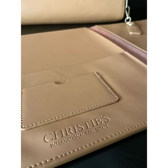 Women's Tan Leather Attache/Briefcase w/Matching Leather Portfolio - Picture 10 of 16